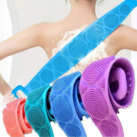 Silicone Back Scrubber Bath Belt – Deep Cleaning | Soft & Durable | Random Colors