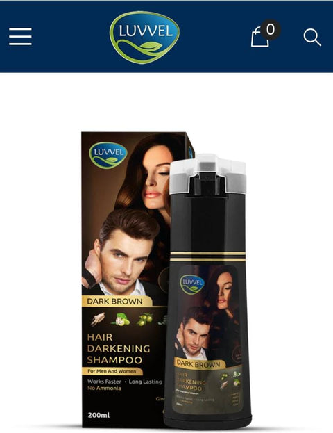 Original LUVVEL Hair Darkening Colour Shampoo – 200ml | For Men & Women