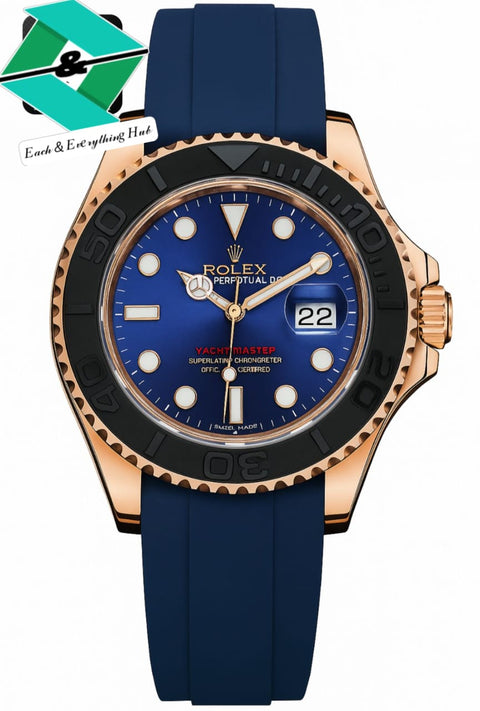 Rolex Yacht Master Men’s Watch – Datejust | Rubber Strap | Heavy Lock | 3 Colors