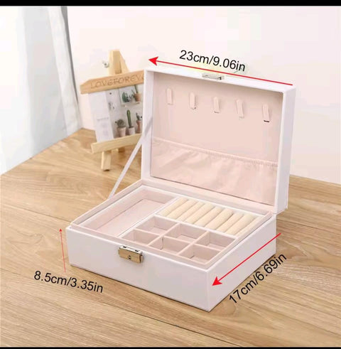 Double Layered Large Jewellery Storage Box – Elegant Organizer in Pink & Black | Limited Stock