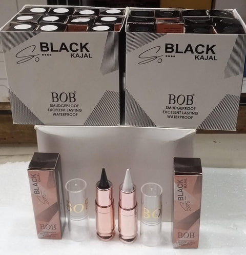 Bob Kajal – Black & White Waterproof Long-Lasting Kajal Set (2 Pcs)