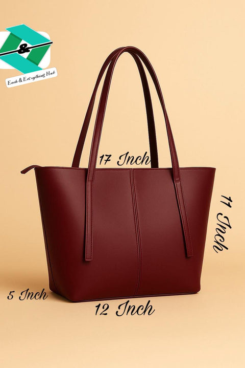 High-Quality Large Tote Bag for Women – Synthetic Material, Inside Pocket