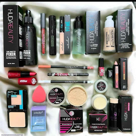 Huda Beauty Makeup Deal 1 – 16 Items Combo | Full Face Kit with Random Shades