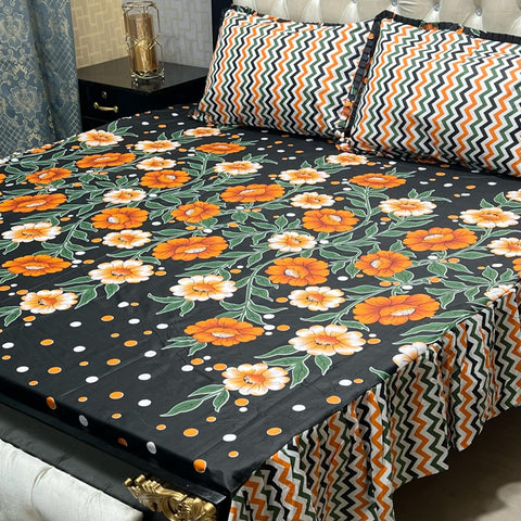 3-Piece Stitched Frill Bed sheet Set Elegant | Comfortable | Premium Quality