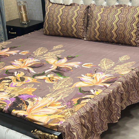 3-Piece Stitched Frill Bed sheet Set Elegant | Comfortable | Premium Quality