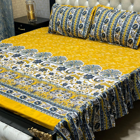 3-Piece Stitched Frill Bed sheet Set Elegant | Comfortable | Premium Quality