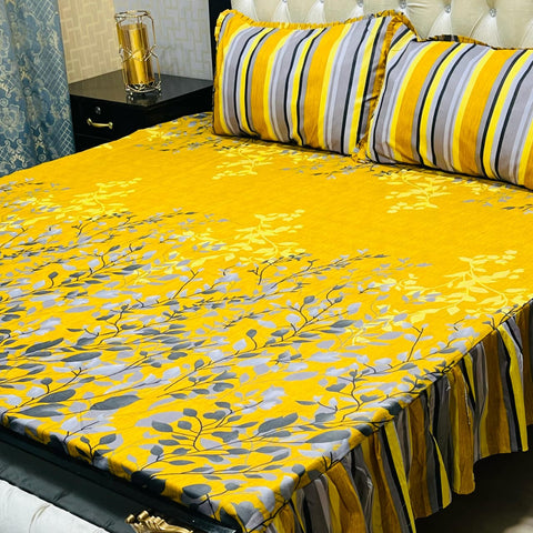 3-Piece Stitched Frill Bed sheet Set Elegant | Comfortable | Premium Quality