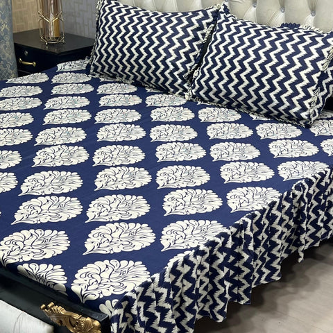 3-Piece Stitched Frill Bed sheet Set Elegant | Comfortable | Premium Quality