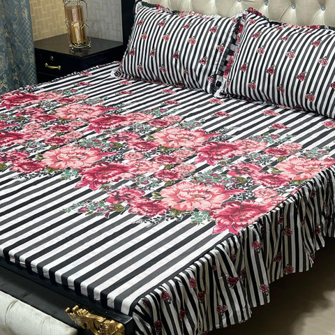3-Piece Stitched Frill Bed sheet Set Elegant | Comfortable | Premium Quality