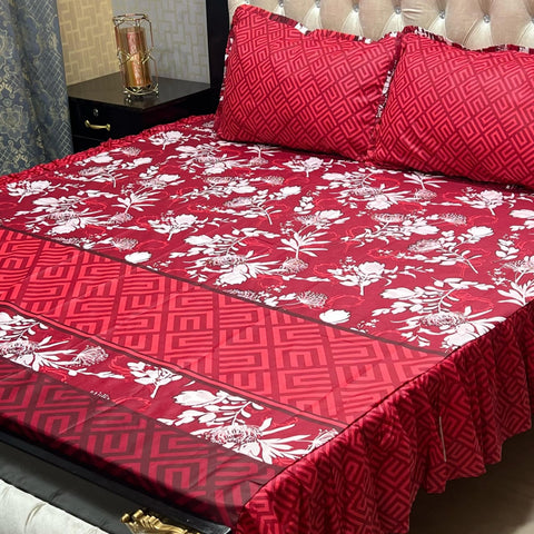 3-Piece Stitched Frill Bed sheet Set Elegant | Comfortable | Premium Quality