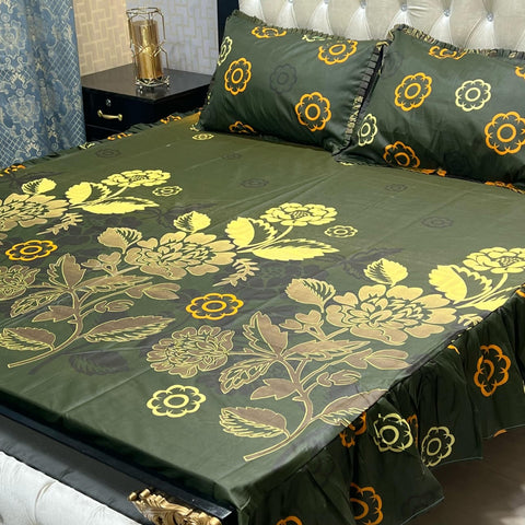 3-Piece Stitched Frill Bed sheet Set Elegant | Comfortable | Premium Quality