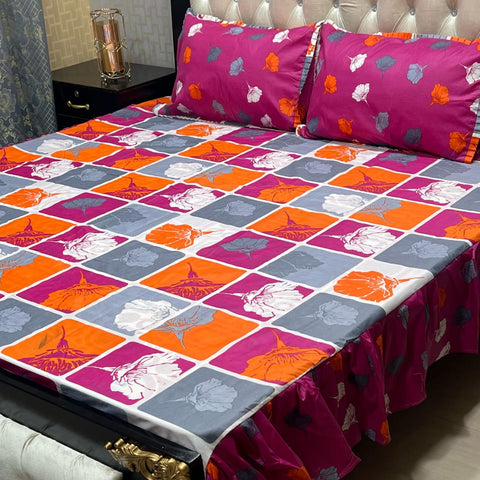 3-Piece Stitched Frill Bed sheet Set Elegant | Comfortable | Premium Quality