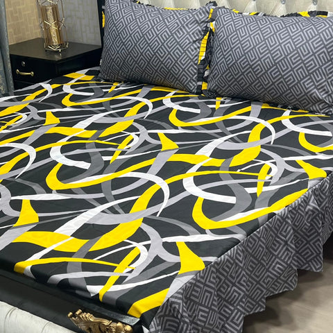 3-Piece Stitched Frill Bed sheet Set Elegant | Comfortable | Premium Quality