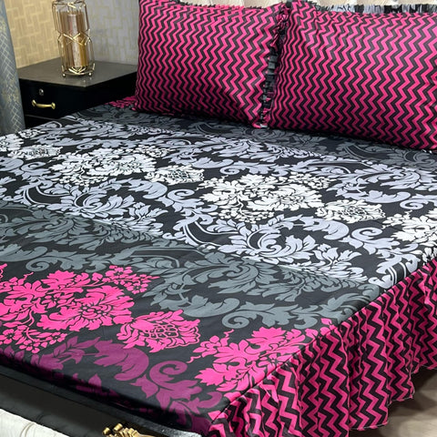 3-Piece Stitched Frill Bed sheet Set Elegant | Comfortable | Premium Quality