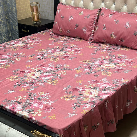3-Piece Stitched Frill Bed sheet Set Elegant | Comfortable | Premium Quality