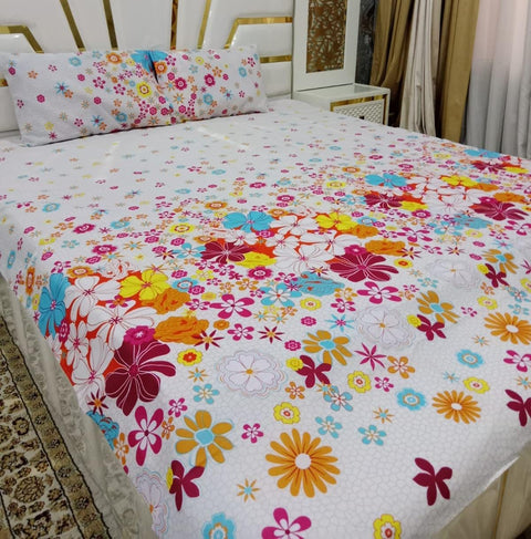 "New Variety King Size Bedsheet Set – Export Quality Cotton, 3 Pieces, Colour Guaranteed"