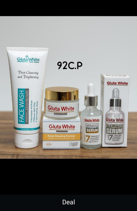 Gluta White 3 in 1 Whitening Deal – Face Serum, Whitening Cream & Face Wash for Glowing Skin